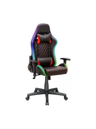 Fylliana Καρέκλα Gaming Δερματίνης με Ρυθμιζόμενα Μπράτσα Μαύρη Πολύχρωμη 0016-223-015