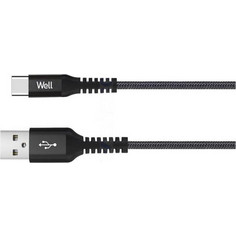Well CABLE-USB/USBC-1BK501-WL Καλώδιο USB-A to USB-C 1m Μαύρο