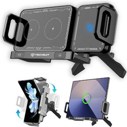 Techsuit - Car Holder With Wireless Charging Mododock (SW1) - 90 Rotation, Dual Motor Intelligent Induction, 15W - Black