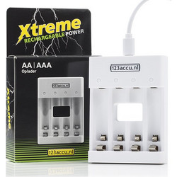 Φορτιστής USB Xtreme Power AA / HR6 και AAA / HR03 με 123 μπαταρίες