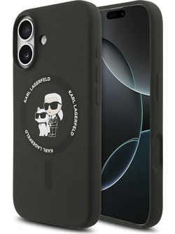 Karl Lagerfeld Silicone Karl & Choupette Θήκη Σιλικόνης με Magsafe για iPhone 17 Μαύρο