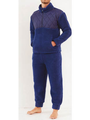 ΑΝΤΡΙΚΗ ΠΥΤΖΑΜΑ/HOMEWEAR ΦΛΙΣ ΜΕ ΦΕΡΜΟΥΑΡ DODO DH.NEU.PYC-001 ΜΠΛΕ WINTER 2025-26 Μπλε