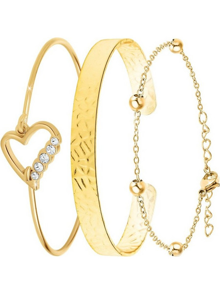 So Charm Σετ 3 Βραχιόλια διακοσμημένα με Κρύσταλλα Swarovski, Χρυσό BS040D+B2500D+B2371D