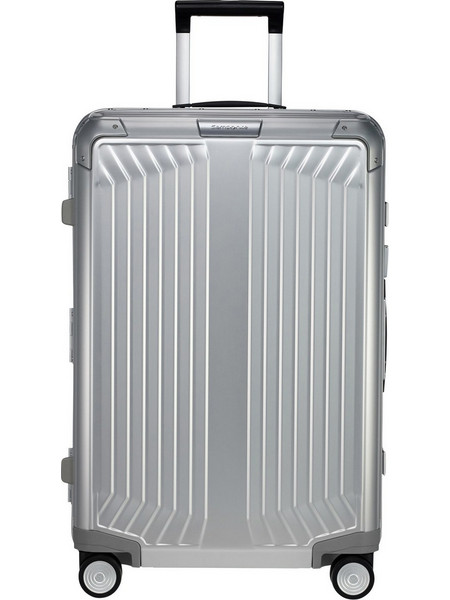 Samsonite Lite-Box Alu Βαλίτσα Μεσαία 69x47x27cm με 4 Ρόδες Ασημί