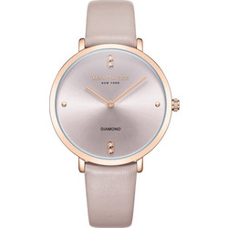 Kenneth Cole Diamond Crystals Γυναικείο Ρολόι με Ροζ Δερμάτινο Λουράκι KCWLA0027401