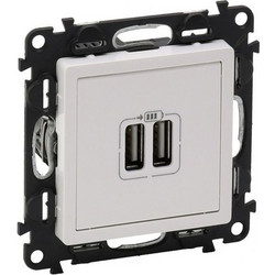 Μηχανισμός Valena Life Πρίζας 2xUSB Φόρτισης 1500Ma White (753112)