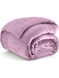 1+1 Δώρο Κουβέρτα Υπέρδιπλη Flannel Sherpa 220x240 Light Purple KP115