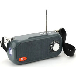 T&G TG-613 Ηχείο Bluetooth 5W με Ραδιόφωνο Γκρι