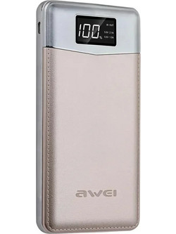 Awei P30K Power Bank 10000mAh με 2 Θύρες USB-A Gold