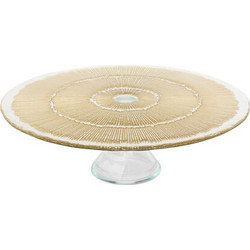 Τουρτιέρα Celeste γυάλινη χρυσή 33x10,3 cm - Plastona