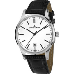 Jacques Lemans London Ανδρικό Ρολόι με Μαύρο Δερμάτινο Λουράκι 1-2026B