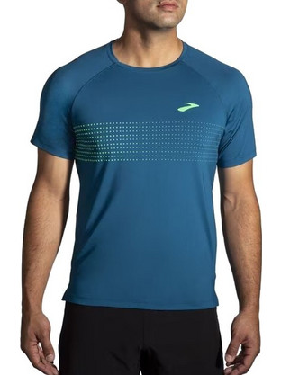 Brooks Atmosphere Short Sleeve 2.0 Spring Break Ανδρικό Αθλητικό T-Shirt Μπλε 211455-420