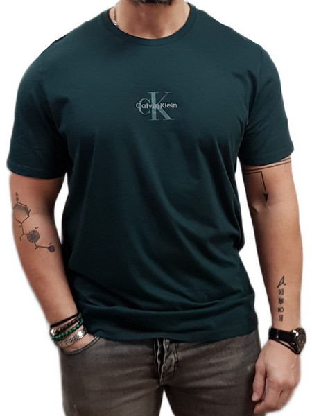 Calvin Klein - LV04RB866G PZM - Micro Monologo Tee - Green - Regular Fit - Μπλούζα Μακό - green