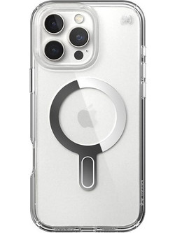 SPECK IPHONE 16 PRO MAX CASE (150727-3199) PRESIDIO PERFECT CLEAR + CLICKLOCK (CLEAR/CHROME)