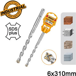 Ingco DBH1210605C Τρυπάνι Τετράκοπο SDS plus S4L 6x310mm