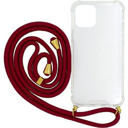 Ancus Crossbody Back Cover Transparent / Red (iPhone 12 / 12 Pro)