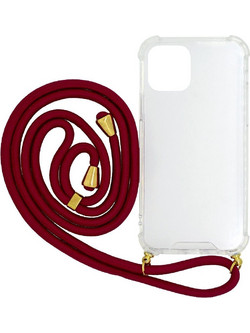 Ancus Crossbody Back Cover Transparent / Red (iPhone 12 / 12 Pro)