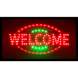Extra Bright Φωτιζόμενη Διαφημιστική Πινακίδα WELCOME - Επιγραφές LED με Εφέ Κίνησης