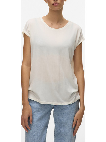 VERO MODA VMAVA PLAIN SS TOP JRS NOOS 10284468-Snow White OffWhite