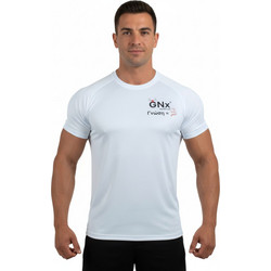 T-SHIRT DRI FIT GNX Λευκό με Μαύρο Logo 21236 (H&S)