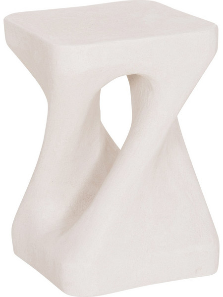Homemarkt ΣΚΑΜΠΟ ΤΕΤΡΑΓΩΝΟ SANTORINI HM18337 ΠΟΛΥΡΗΤΙΝΗ-ΥΠΟΛΕΥΚΟ ΧΡΩΜΑ 30x30x45Yεκ