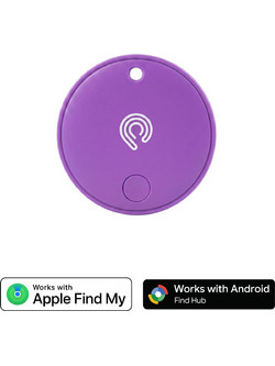 Hyperloq MiniTag Dual Anti-Lost Tracker Apple Find My / Google Find My Device Purple 1 Pack