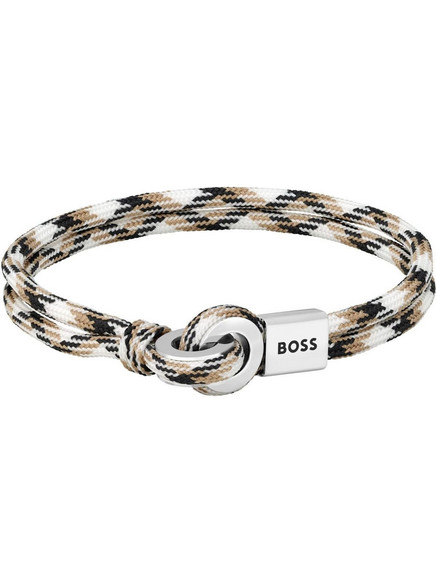 Hugo Boss Ανδρικό Βραχιόλι Χειροπέδα από Κορδόνι & Ατσάλι 1580471