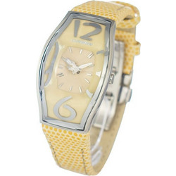 Chronotech Γυναικείο Ρολόι με Κίτρινο Δερμάτινο Λουράκι CT7932AL-86