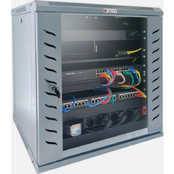 Rack Τοίχου Techly I-CASE FP-4509G 19" 9U - Βάθος 450 mm, Γυαλί & Γκρι