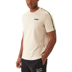 EA7 Emporio Armani T-shirt κανονική γραμμή μπεζ βαμβακερό