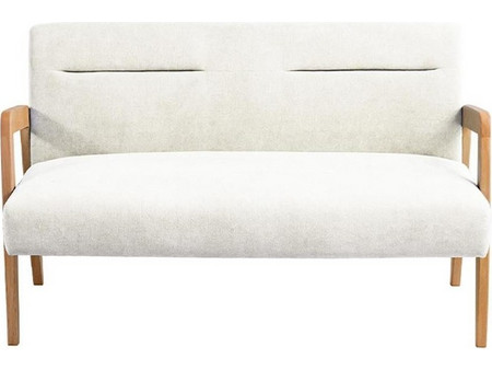 Καναπές διθέσιος Nextdeco Natural μασίφ ξύλο λευκός Υ78,5x127,6x72,5εκ