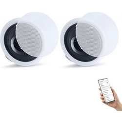 Ηχεία Οροφής VEVOR Bluetooth, 203,2 mm, Σύστημα Ηχείων Οροφής & Εντοιχισμού με Ενισχυτή, 2-Δρόμων Εντοιχισμένα Ηχεία, για Υγρούς Χώρους, Οικιακό Θέατρο, Σαλόνι ή Καλυμμένο Αίθριο, 1 Ζεύγος