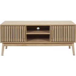 Ξύλινο Έπιπλο Tηλεόρασης TV Stand με 2 Ντουλάπια και Ράφια, 117x48x40 cm - Home Deco Factory