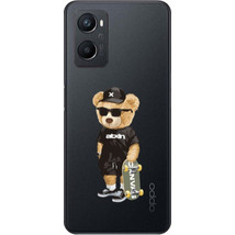 Oppo A 96 Bear with glasses Transparent Silicone TPU Θήκη