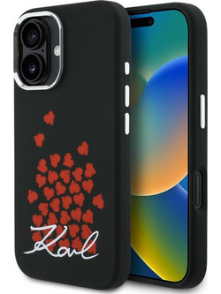 Karl Lagerfeld Silicone Heart Sign Logo Magsafe Back Cover Black (iPhone 16)