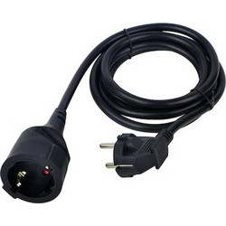 Προέκταση Ρεύματος 2m Μαύρη 3x1.5mm COM 02.302.1