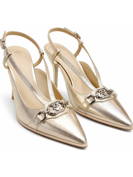Γόβες sling back laminated nappa