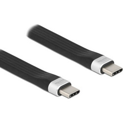 DELOCK καλώδιο USB 3.2 Gen 2 Type-C 85770, 10Gbps, 3A, FPC, flat, 13.5cm