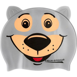 Aquaspeed Zoo Bear - Παιδικό Σκουφάκι Κολύμβησης με Σχέδιο Αρκουδάκι AQUA SPEED grey