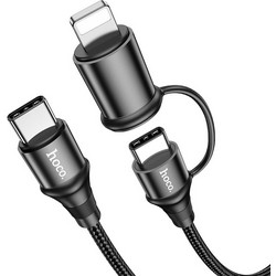 Καλώδιο Φόρτισης Hoco X50 2-in-1 Type C-Type C/Lightning data charging cable 1m μαύρο