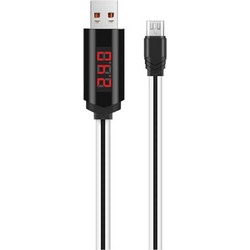 Καλώδιο σύνδεσης Hoco U29 LED Display USB σε Micro-USB Flat 2.0A Fast Charging Λευκό 1m