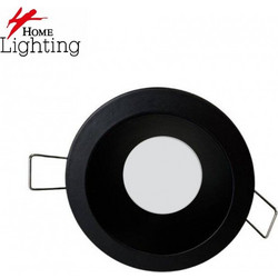 Home Lighting SE-SP-DL-R-BL GLIM SPOTLIGHT DOWNLIGHT RECESSED GU10 WITH GLASS BLACK FOR HOLE 70mm 77-51221