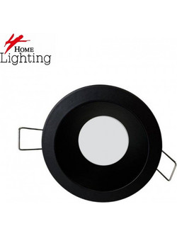 Home Lighting SE-SP-DL-R-BL GLIM SPOTLIGHT DOWNLIGHT RECESSED GU10 WITH GLASS BLACK FOR HOLE 70mm 77-51221