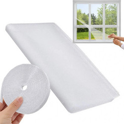 Σίτα Παραθύρου με Velcro 150x130cm Αυτοκόλλητη για Προστασία από Έντομα