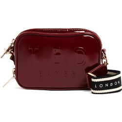 Ted Baker Γυναικείο Τσαντάκι Χιαστί Λουστρίνι Μπορντό με Ιμάντα 284897