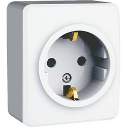 Aca Light MURATA ΠΡΙΖΑ ΣΟΥΚΟ ΑΣΦΑΛΕΙΑΣ ΕΠΙΤΟΙΧΗ ΜΕ ΒΙΔΑ 1X2P+E 16A 250VAC ΛΕΥΚΗ IP20