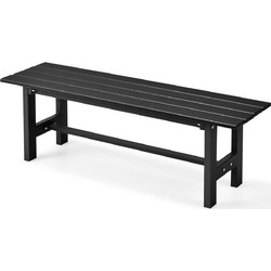 Costway Εξωτερική Καρέκλα 47'' με Πηχάκια και Σιδερένιο Σκελετό με Πλαστική Επικάλυψη - Μαύρη 119,38 x 35,56 x 40,64 cm NP13317DK