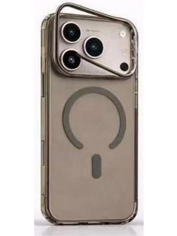 Strong Magnetic Anti-Drop Protection Built-in Stand For iPhone 17 Pro Max σε Καφέ Καφέ Θήκη πλάτης MagSafe Back Cover Σιλικόνη
