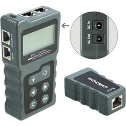 DELOCK tester καλωδίων με οθόνη 63110, RJ45, PoE, DC, γκρι 63110