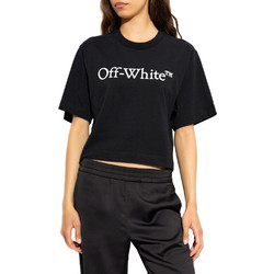 BIG LOGO BOOKISH CROP T-SHIRT WOMEN OFF-WHITE